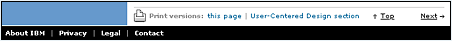 Screen shot: IBM page footer