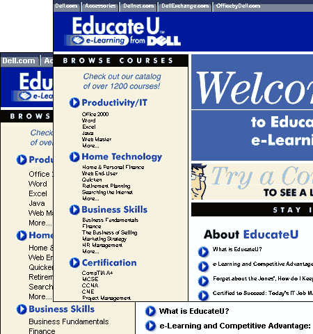 Screen shot: Too small type on Dell EducateU page